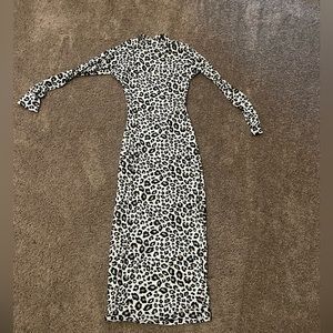 Fashion nova zebra print cut out back dress